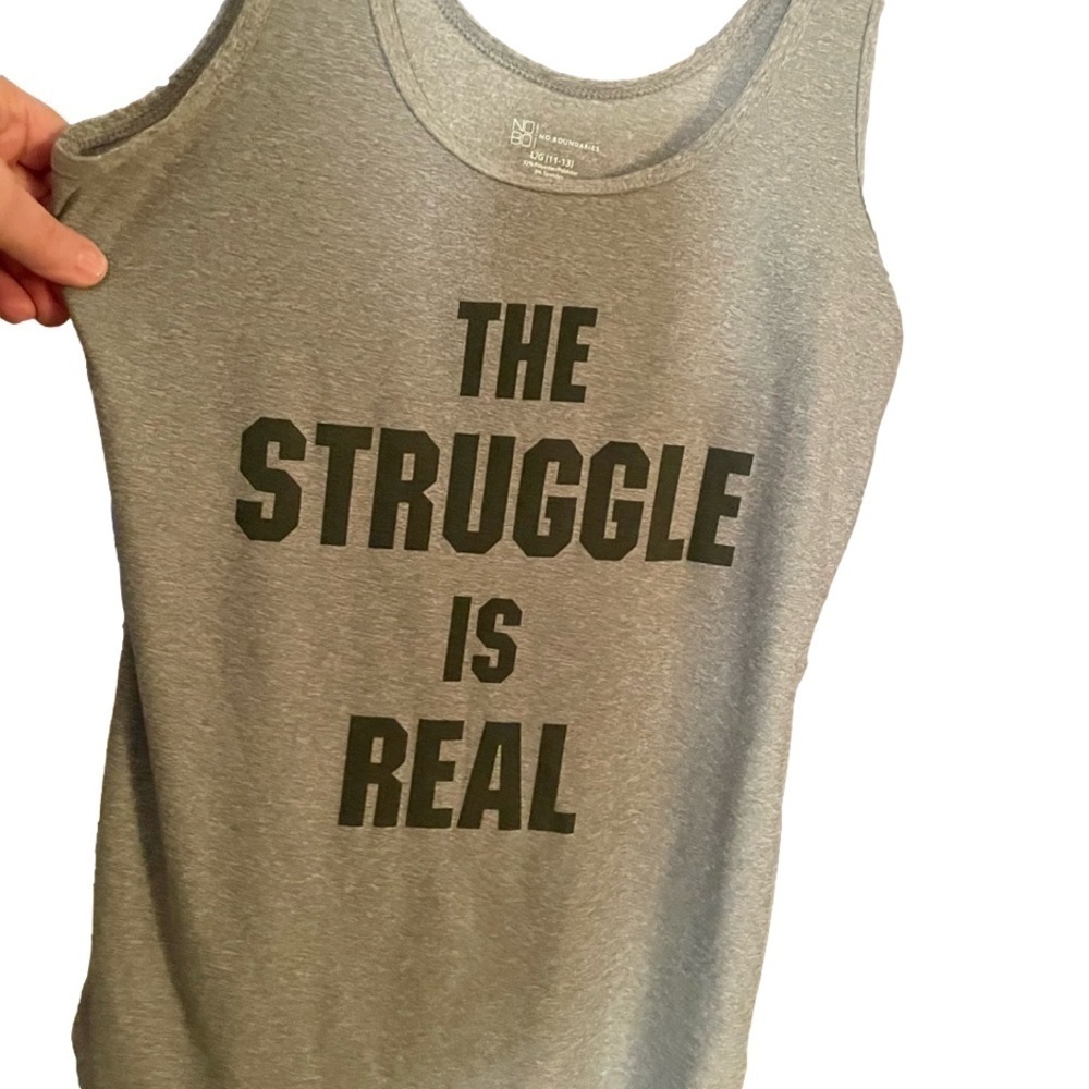 Gray, tank top.